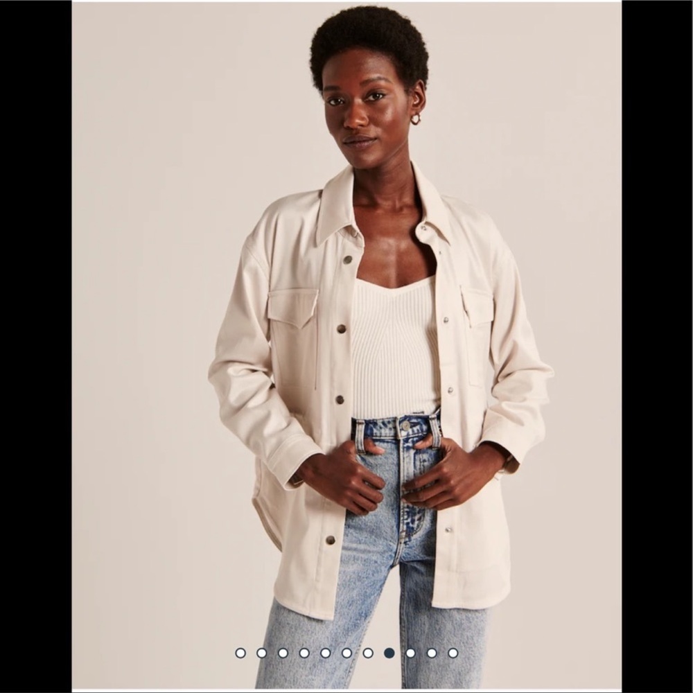Abercrombie and Fitch white shirt jacket -shacket